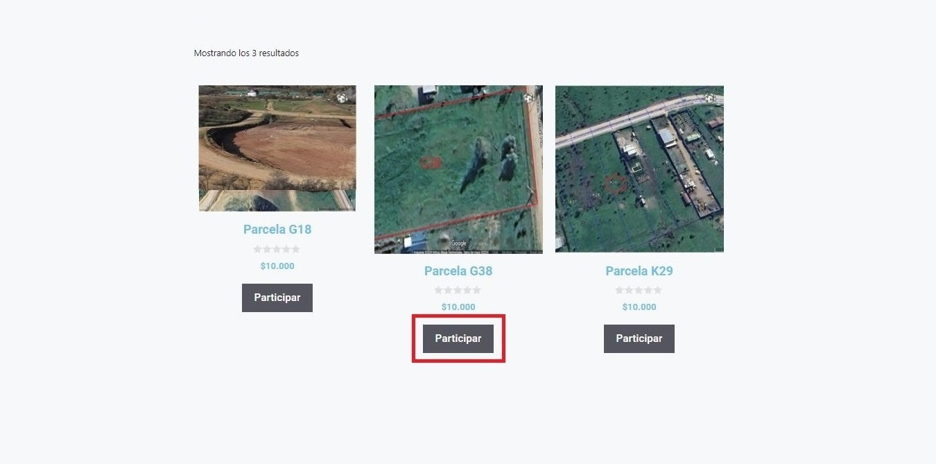 Paso N°4: Ingresa a la Propiedad con la que deseas participar Parcelas o Casas