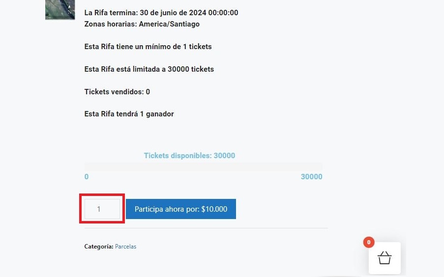 Paso N°5: Define la cantidad de Tickets que quieres comprar